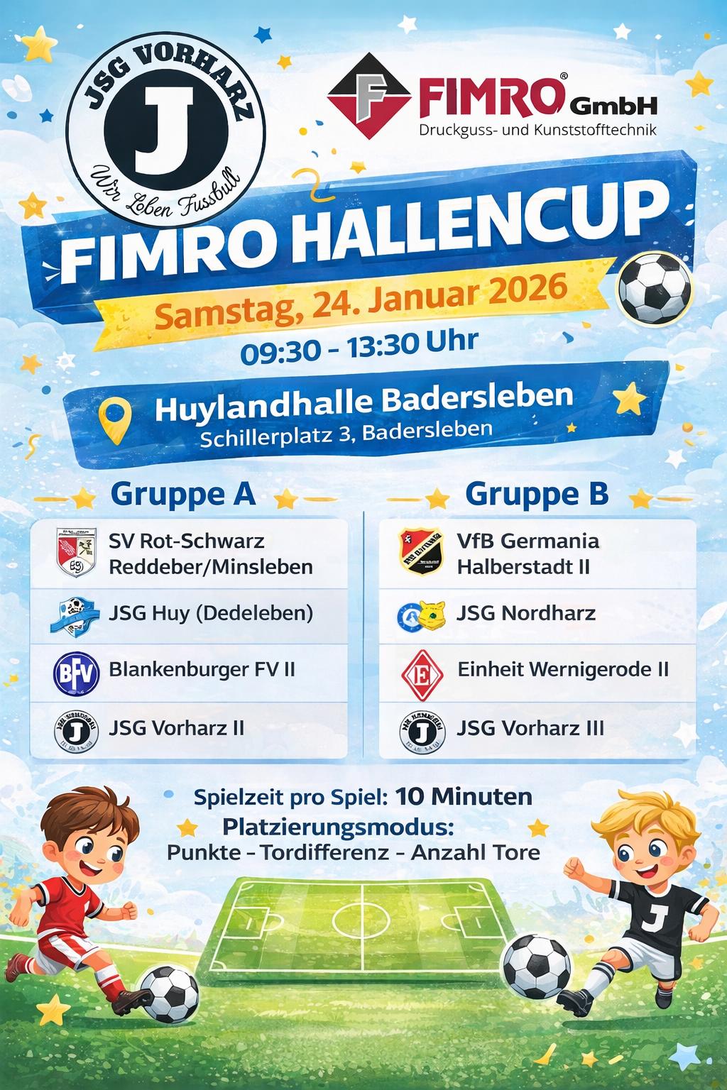 Hallencup der JSG Vorharz – Jugendsport in der Region - unterstützt von der FIMRO GmbH